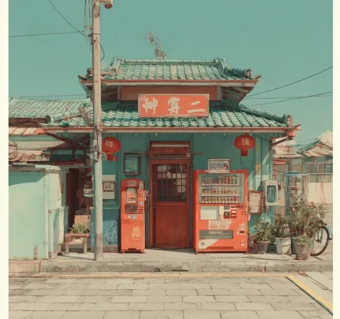 周末城市漫步片单封面示意，表现步行街与公园场景